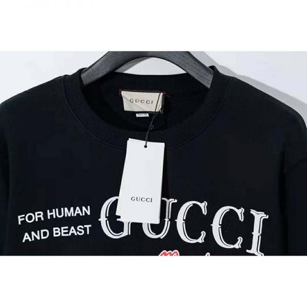 Gucci Women Gucci ‘Mad Cookies’ Print Sweatshirt Cotton Crewneck Slim Fit-Black (3)