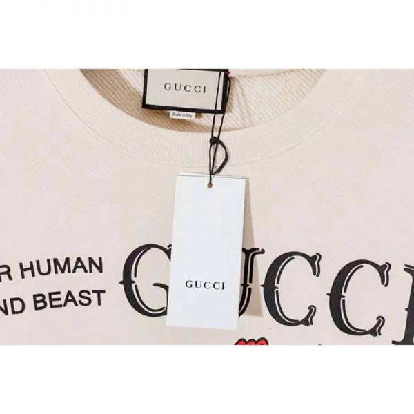 Gucci Women Gucci ‘Mad Cookies’ Print Sweatshirt Cotton Crewneck Slim Fit-White (10)