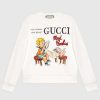 Gucci Women Gucci 'Mad Cookies' Print Sweatshirt Cotton Crewneck Slim Fit-White