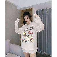 Gucci Women Gucci ‘Mad Cookies’ Print Sweatshirt Cotton Crewneck Slim Fit-White