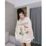 Gucci Women Gucci 'Mad Cookies' Print Sweatshirt Cotton Crewneck Slim Fit-White - Image 13