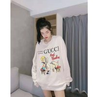 Gucci Women Gucci ‘Mad Cookies’ Print Sweatshirt Cotton Crewneck Slim Fit-White