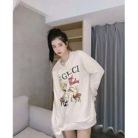 Gucci Women Gucci ‘Mad Cookies’ Print Sweatshirt Cotton Crewneck Slim Fit-White