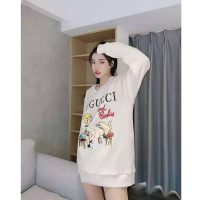 Gucci Women Gucci ‘Mad Cookies’ Print Sweatshirt Cotton Crewneck Slim Fit-White