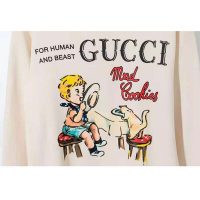 Gucci Women Gucci ‘Mad Cookies’ Print Sweatshirt Cotton Crewneck Slim Fit-White