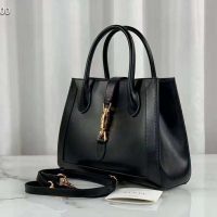 Gucci Women Jackie 1961 Medium Tote Bag Black Leather