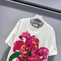 Gucci Women Ken Scott Print Cotton T-Shirt Crewneck Oversize Fit