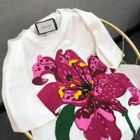 Gucci Women Ken Scott Print Cotton T-Shirt Crewneck Oversize Fit