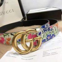 Gucci Women Ken Scott Print GG Marmont Belt Double G Buckle 4 cm Width