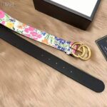 Gucci Women Ken Scott Print GG Marmont Belt Double G Buckle 4 cm Width - Image 10