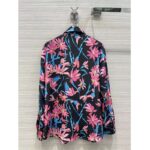 Gucci Women Ken Scott Print Silk Shirt Point Collar Front Pocket - Image 3