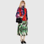 Gucci Women Ken Scott Print Silk Shirt Point Collar Front Pocket - Image 11
