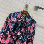 Gucci Women Ken Scott Print Silk Shirt Point Collar Front Pocket - Image 4