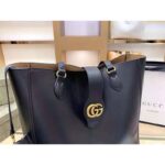 Gucci Women Medium Tote with Double G Black Leather - Image 8