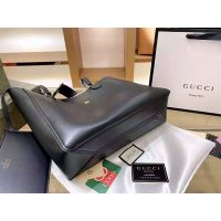 Gucci Women Medium Tote with Double G Black Leather