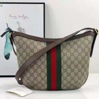 Gucci Women Ophidia GG Small Shoulder Bag Beige GG Supreme Canvas