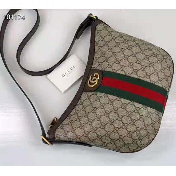 Gucci Women Ophidia GG Small Shoulder Bag Beige GG Supreme Canvas (6)