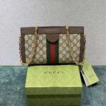 Gucci Women Ophidia GG Small Shoulder Bag Beige/Ebony GG Supreme Canvas - Image 3