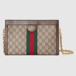 Gucci Women Ophidia GG Small Shoulder Bag Beige/Ebony GG Supreme Canvas