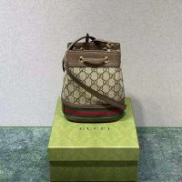 Gucci Women Ophidia Mini GG Bucket Bag Beige and Ebony GG Supreme Canvas