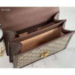 Gucci Women Ophidia Small Top Handle Bag with Web Beige GG Supreme Canvas - Image 8