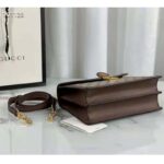 Gucci Women Ophidia Small Top Handle Bag with Web Beige GG Supreme Canvas - Image 6