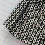 Gucci Women Optical Tweed Jacket Wool Black and Ivory Optical Tweed Point Collar - Image 6