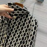 Gucci Women Optical Tweed Jacket Wool Black and Ivory Optical Tweed Point Collar - Image 8