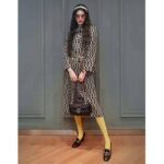 Gucci Women Optical Tweed Jacket Wool Black and Ivory Optical Tweed Point Collar - Image 13