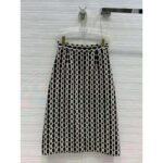 Gucci Women Optical Tweed Skirt Wool Black and Ivory Optical Tweed Unlined - Image 3