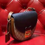 Gucci Women Padlock Small Shoulder Bag Beige and Ebony GG Supreme Canvas - Image 3