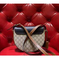 Gucci Women Padlock Small Shoulder Bag Beige and Ebony GG Supreme Canvas
