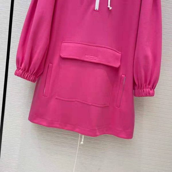 Gucci Women Polyester Jersey Hooded Sweatshirt Interlocking G Fixed Hood-Pink (10)