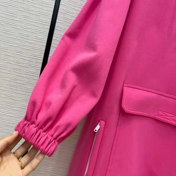 Gucci Women Polyester Jersey Hooded Sweatshirt Interlocking G Fixed Hood-Pink (12)