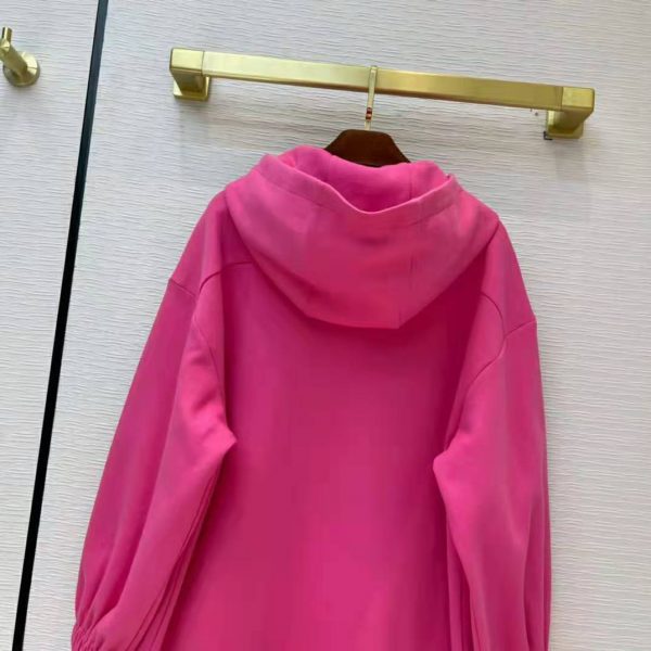 Gucci Women Polyester Jersey Hooded Sweatshirt Interlocking G Fixed Hood-Pink (15)