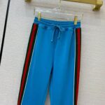 Gucci Men Technical Jersey Jogging Pant with Web Interlocking G-Blue – Bild 5