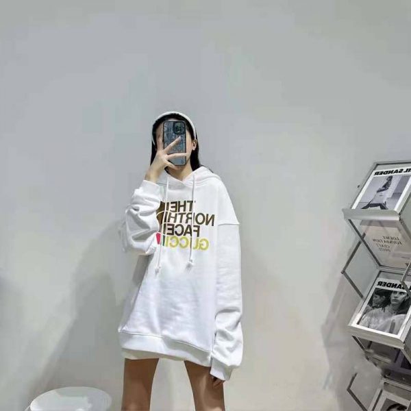 Gucci Women The North Face x Gucci Cotton Sweatshirt Crewneck Long Sleeves-White (2)