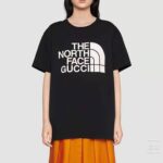 Gucci Women The North Face x Gucci Cotton T-Shirt Black Jersey Crewneck Oversize Fit - Image 13