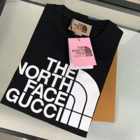 Gucci Women The North Face x Gucci Cotton T-Shirt Black Jersey Crewneck Oversize Fit