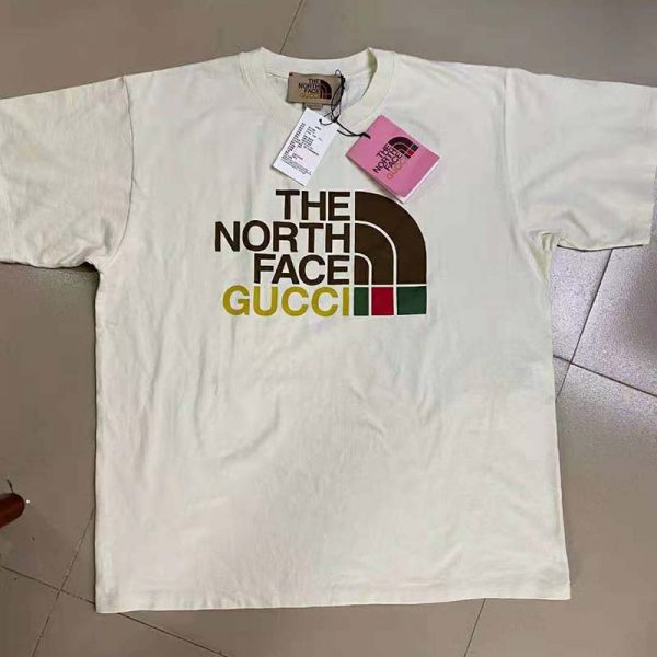 Gucci Women The North Face x Gucci Cotton T-Shirt Crewneck Jersey Oversize Fit (11)