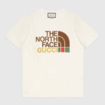 Gucci Dam The North Face x Gucci Bomulls-T-shirt Rundringad Jersey Oversize Passform