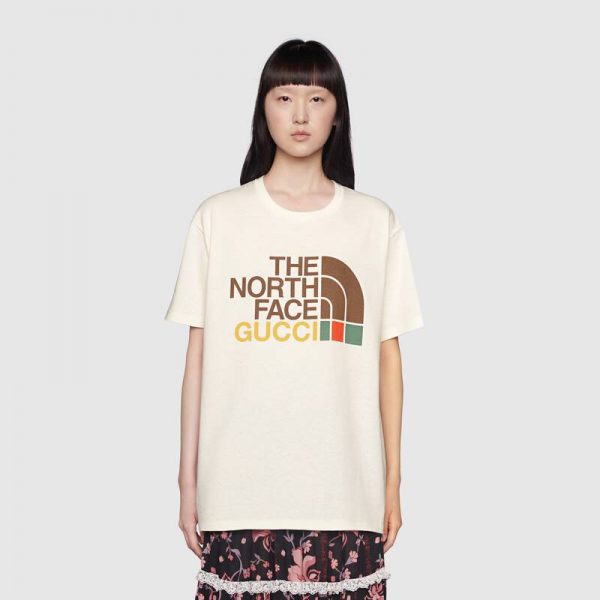 Gucci Women The North Face x Gucci Cotton T-Shirt Crewneck Jersey Oversize Fit (7)