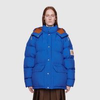 Gucci Women The North Face x Gucci Nylon Jacket Blue Soft Nylon