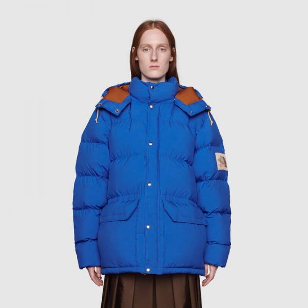Gucci Women The North Face x Gucci Nylon Jacket Blue Soft Nylon (3)