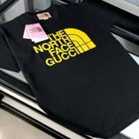 Gucci Women The North Face x Gucci Oversize T-Shirt Black Cotton Jersey Crewneck