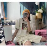 Gucci Women The North Face x Gucci Web Print Cotton Shorts Green Red Web-White - Image 13