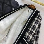Gucci Women Tweed Jacket Ivory and Black Check Tweed Black Ribbon Wool - Image 4