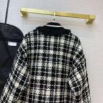 Gucci Women Tweed Jacket Ivory and Black Check Tweed Black Ribbon Wool - Image 6