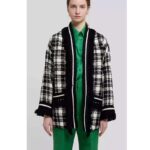 Gucci Women Tweed Jacket Ivory and Black Check Tweed Black Ribbon Wool - Image 17