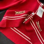 Gucci Women Wool Jacket with Contrast Trim Besom Pockets Crew Neck-Red - Imagen 7